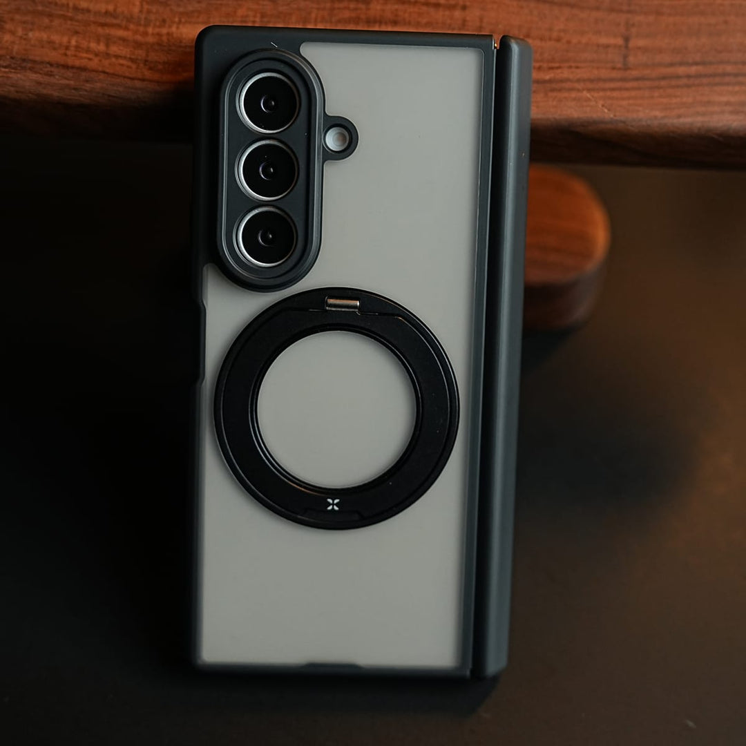 FRATO Z Fold 8 Series Magnetic Frosted Armor Case for Samsung Galaxy Z fold 8 Ultra | Rotating Metal Stand