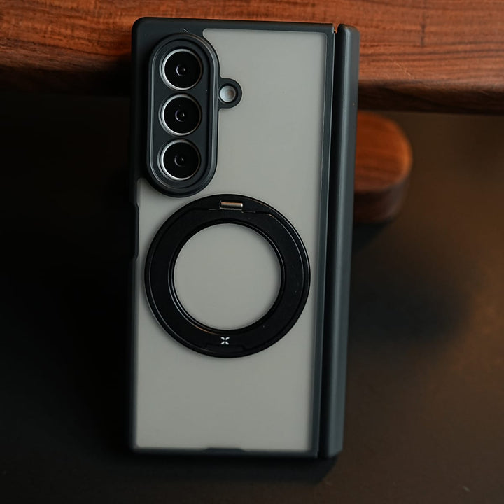 FRATO Z Fold 8 Series Magnetic Frosted Armor Case for Samsung Galaxy Z fold 8 Ultra | Rotating Metal Stand