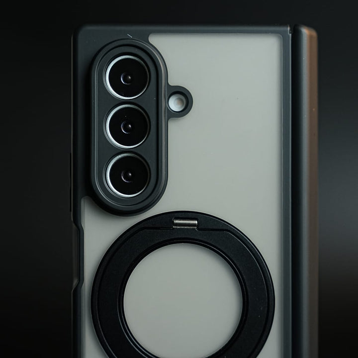 FRATO Z Fold 8 Series Magnetic Frosted Armor Case for Samsung Galaxy Z fold 8 Ultra | Rotating Metal Stand