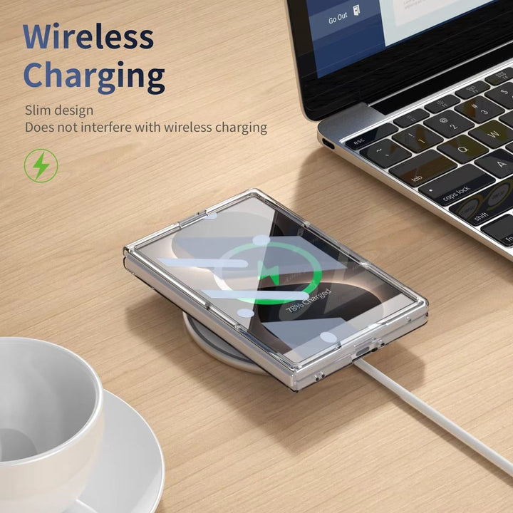 FRATO Z Fold 8 Series Magnetic Ring Stand Clear Case for Samsung Galaxy Z Fold 8 | Built-In Front Glass