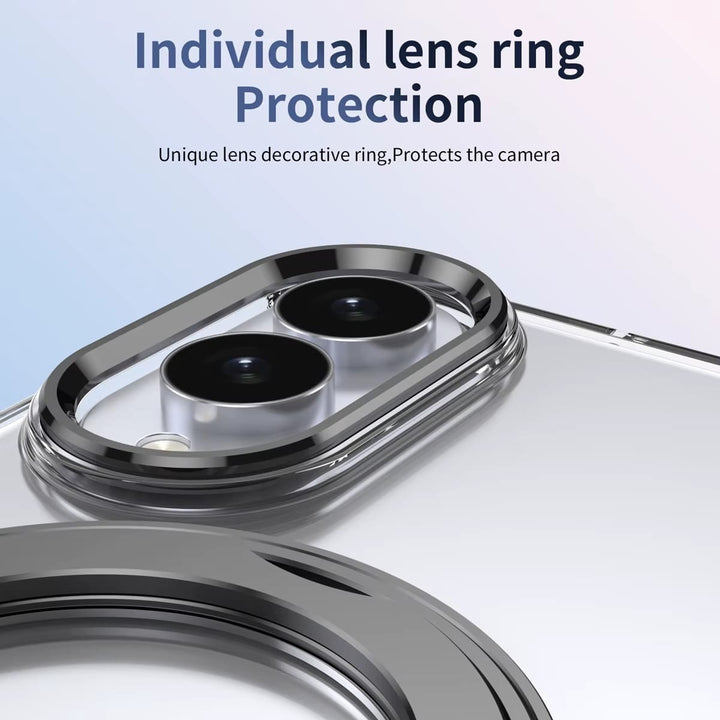 FRATO Z Fold 8 Series Magnetic Ring Stand Clear Case for Samsung Galaxy Z Fold 8 | Built-In Front Glass