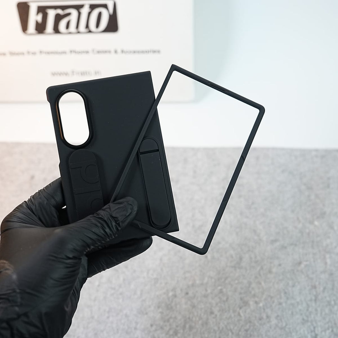 FRATO Z Fold 8 Series Matte Silicone Wrist Strap Case For Samsung Galaxy Z Fold 8 | Built in Kick Stand