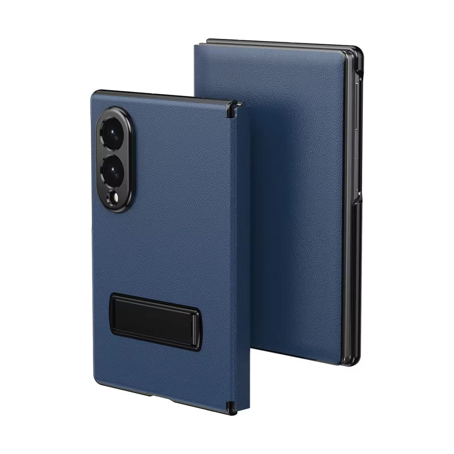 FRATO Z Fold 8 Series Navy Blue Flip Cover with Metal Kickstand for Samsung Galaxy Z Fold 8 | PU Leather Protective Case