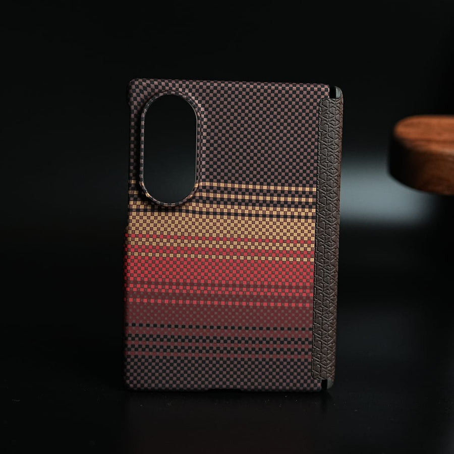 FRATO Z Fold 8 Series Orange Woven Fiber Texture Hinge Protection Case For Samsung Galaxy Z Fold 8