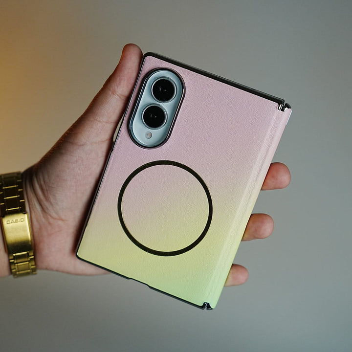 FRATO Z Fold 8 Series Pink Gradient Magnetic Case for Galaxy Z Fold 8 | Hinge Protection &amp; Built-In Front Glass