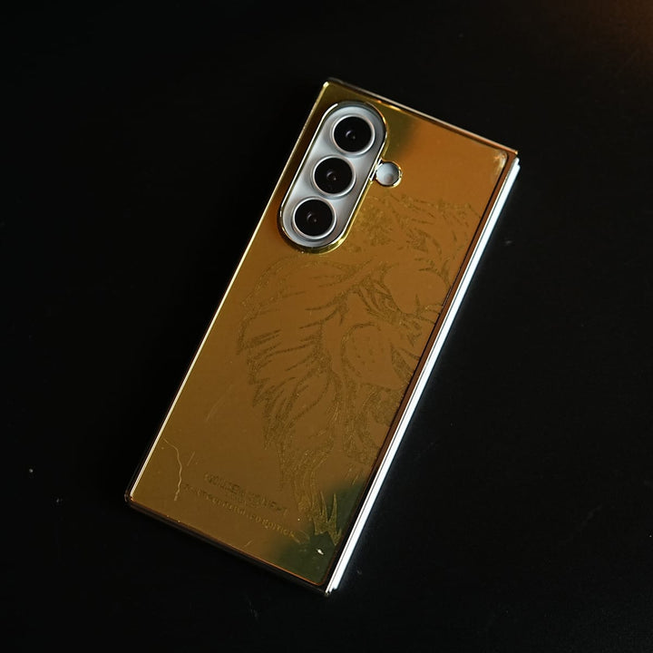 FRATO Z Fold 8 Series Premium Gold Mirror Case for Galaxy Z Fold Series | Printed Design Cover