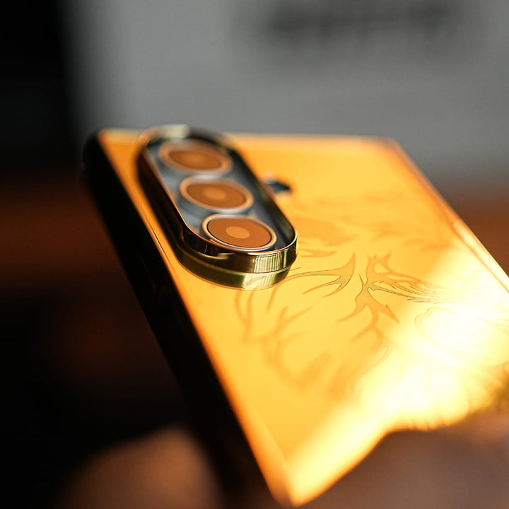 FRATO Z Fold 8 Series Premium Gold Mirror Case for Galaxy Z Fold Series | Printed Design Cover