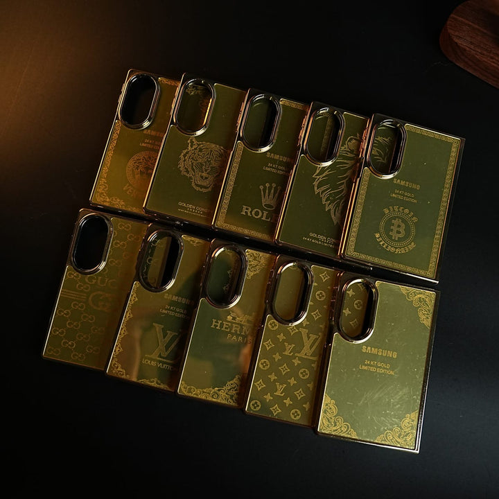 FRATO Z Fold 8 Series Premium Gold Mirror Case for Samsung Galaxy Z Fold 8 | Printed Design Cover