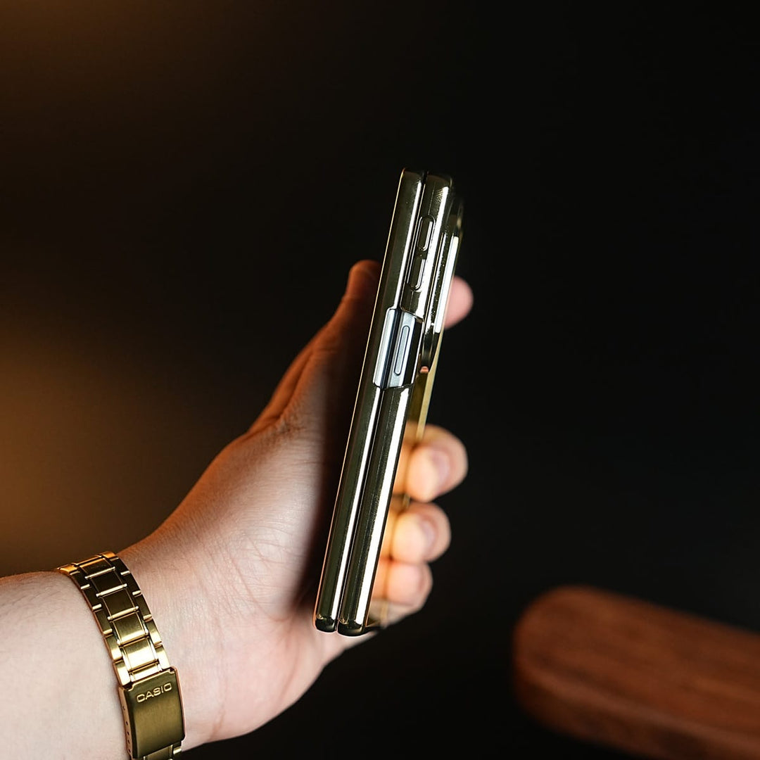 FRATO Z Fold 8 Series Premium Gold Mirror Case for Samsung Galaxy Z Fold 8 | Printed Design Cover