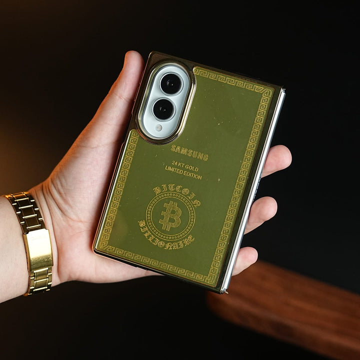 FRATO Z Fold 8 Series Premium Gold Mirror Case for Samsung Galaxy Z Fold 8 | Printed Design Cover
