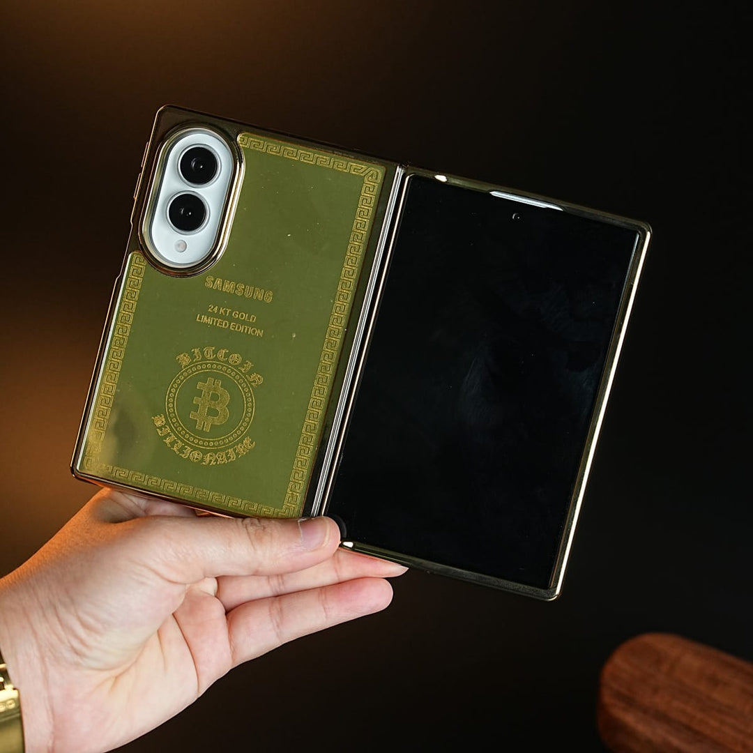 FRATO Z Fold 8 Series Premium Gold Mirror Case for Samsung Galaxy Z Fold 8 | Printed Design Cover