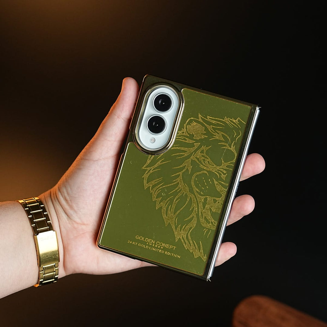 FRATO Z Fold 8 Series Premium Gold Mirror Case for Samsung Galaxy Z Fold 8 | Printed Design Cover