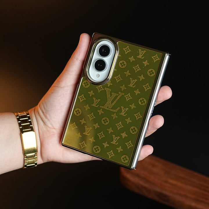 FRATO Z Fold 8 Series Premium Gold Mirror Case for Samsung Galaxy Z Fold 8 | Printed Design Cover