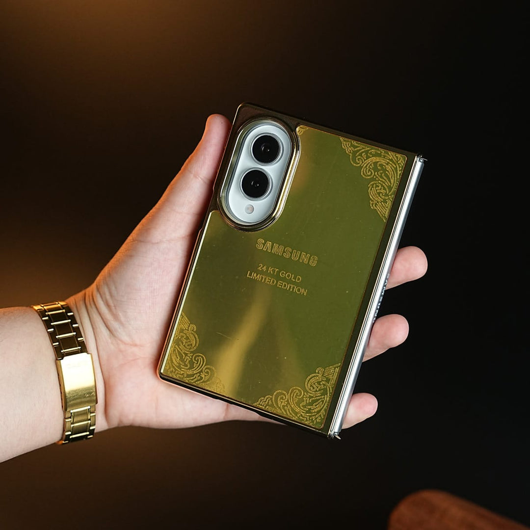FRATO Z Fold 8 Series Premium Gold Mirror Case for Samsung Galaxy Z Fold 8 | Printed Design Cover