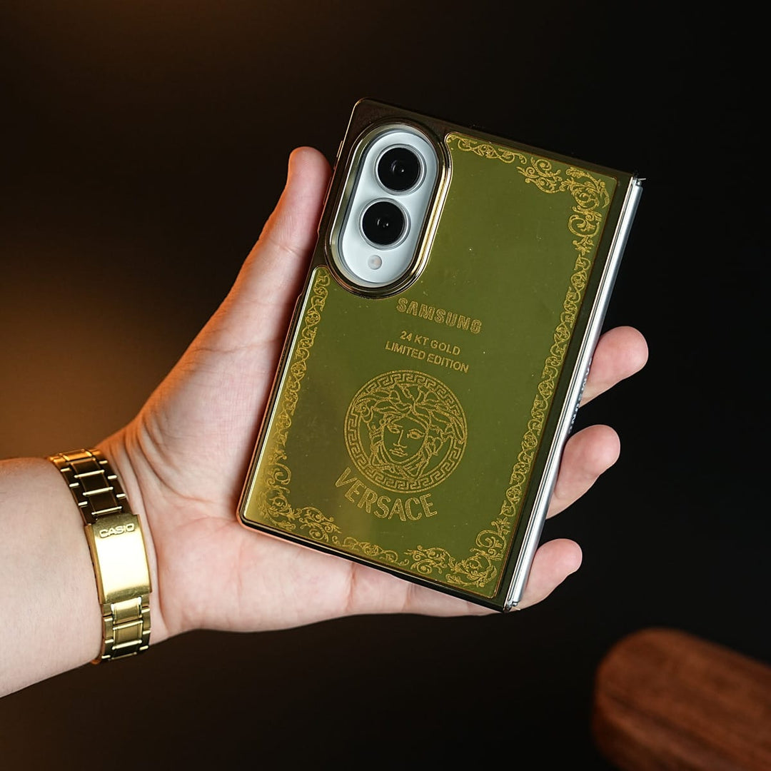 FRATO Z Fold 8 Series Premium Gold Mirror Case for Samsung Galaxy Z Fold 8 | Printed Design Cover