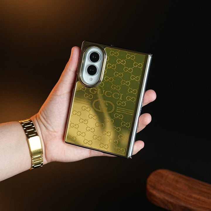 FRATO Z Fold 8 Series Premium Gold Mirror Case for Samsung Galaxy Z Fold 8 | Printed Design Cover