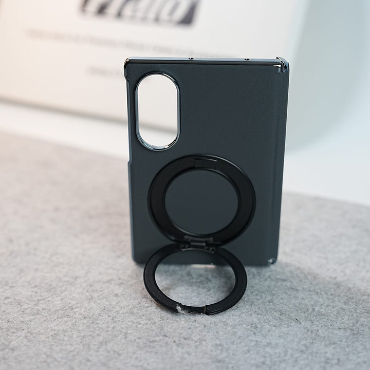 FRATO Z Fold 8 Series Premium Leather Texture Case For Galaxy Z Fold 8 | Foldable Ring Stand &amp; Metal Camera Frame