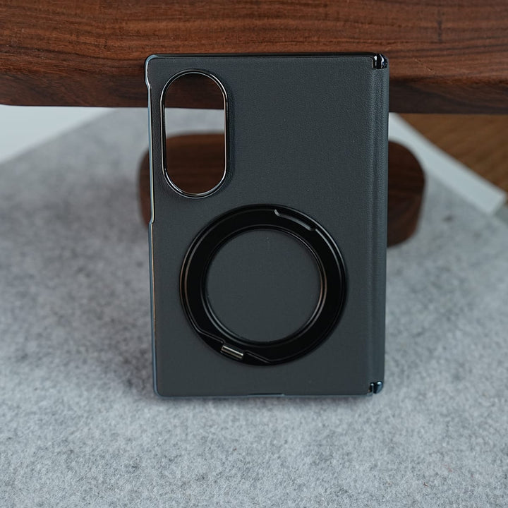 FRATO Z Fold 8 Series Premium Leather Texture Case For Galaxy Z Fold 8 | Foldable Ring Stand &amp; Metal Camera Frame