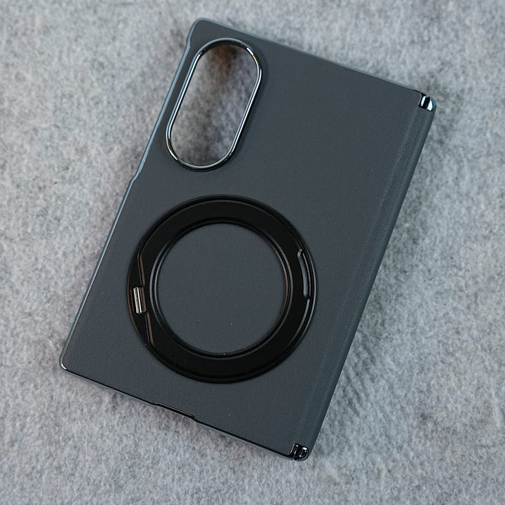 FRATO Z Fold 8 Series Premium Leather Texture Case For Galaxy Z Fold 8 | Foldable Ring Stand &amp; Metal Camera Frame