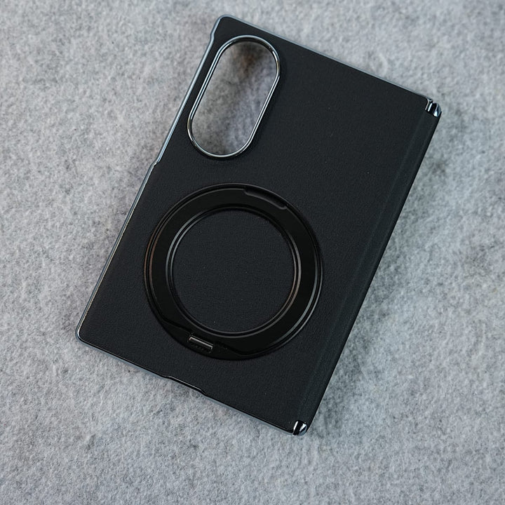 FRATO Z Fold 8 Series Premium Leather Texture Case For Galaxy Z Fold 8 | Foldable Ring Stand &amp; Metal Camera Frame