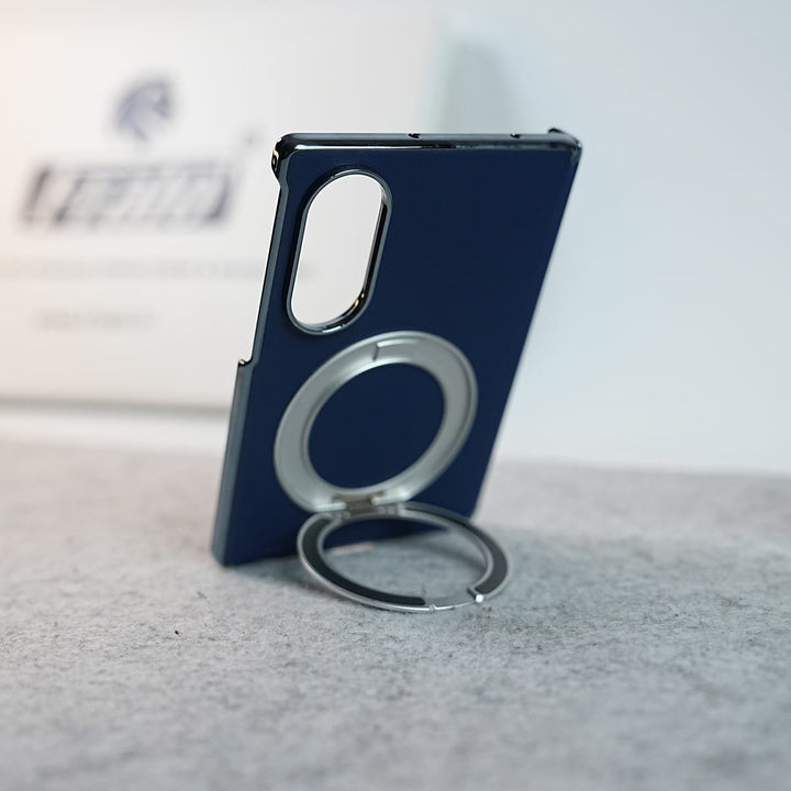 FRATO Z Fold 8 Series Premium Leather Texture Case For Galaxy Z Fold 8 | Foldable Ring Stand &amp; Metal Camera Frame
