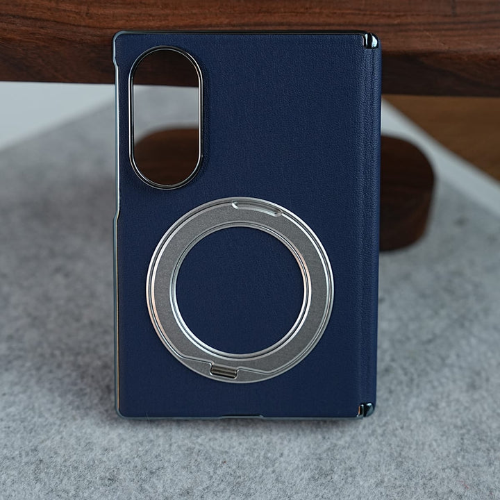 FRATO Z Fold 8 Series Premium Leather Texture Case For Galaxy Z Fold 8 | Foldable Ring Stand &amp; Metal Camera Frame
