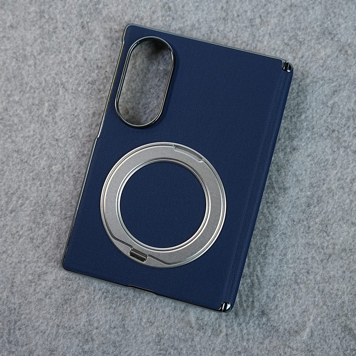 FRATO Z Fold 8 Series Premium Leather Texture Case For Galaxy Z Fold 8 | Foldable Ring Stand &amp; Metal Camera Frame