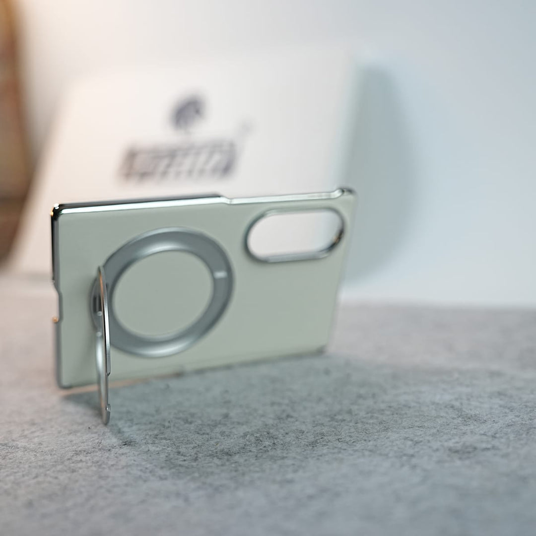 FRATO Z Fold 8 Series Premium Leather Texture Case For Galaxy Z Fold 8 | Foldable Ring Stand &amp; Metal Camera Frame