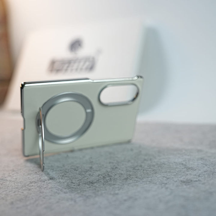 FRATO Z Fold 8 Series Premium Leather Texture Case For Galaxy Z Fold 8 | Foldable Ring Stand &amp; Metal Camera Frame