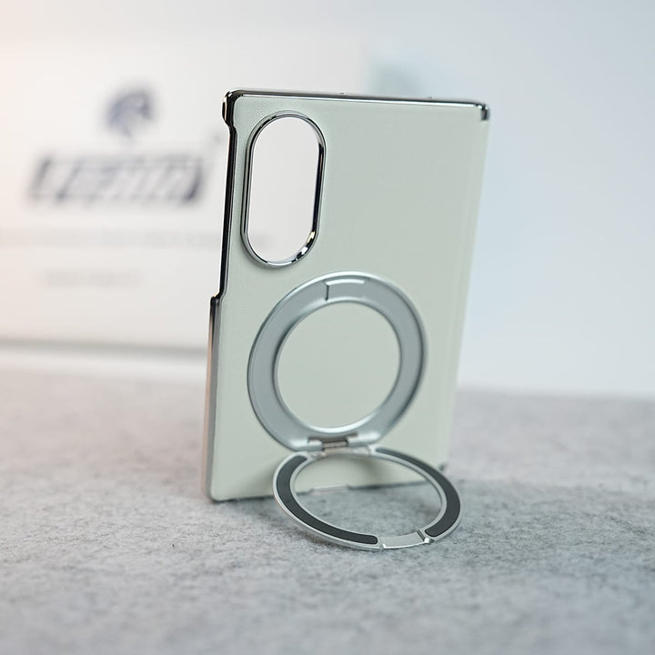FRATO Z Fold 8 Series Premium Leather Texture Case For Galaxy Z Fold 8 | Foldable Ring Stand &amp; Metal Camera Frame