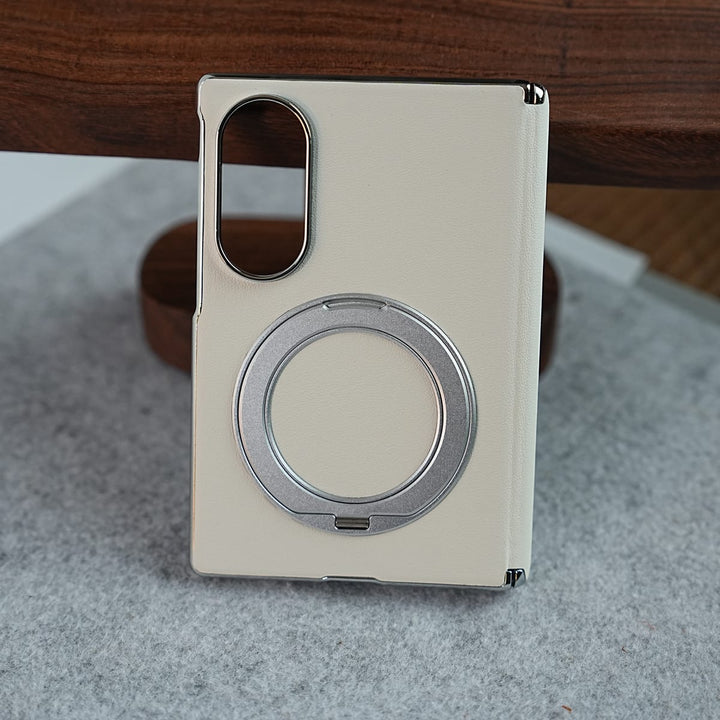 FRATO Z Fold 8 Series Premium Leather Texture Case For Galaxy Z Fold 8 | Foldable Ring Stand &amp; Metal Camera Frame