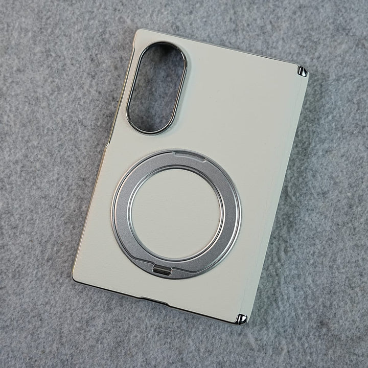 FRATO Z Fold 8 Series Premium Leather Texture Case For Galaxy Z Fold 8 | Foldable Ring Stand &amp; Metal Camera Frame