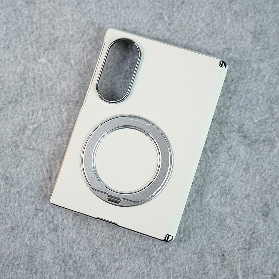 FRATO Z Fold 8 Series Premium Leather Texture Case For Galaxy Z Fold 8 | Foldable Ring Stand &amp; Metal Camera Frame