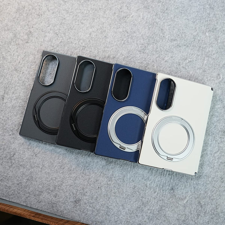 FRATO Z Fold 8 Series Premium Leather Texture Case For Galaxy Z Fold 8 | Foldable Ring Stand &amp; Metal Camera Frame