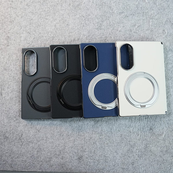 FRATO Z Fold 8 Series Premium Leather Texture Case For Galaxy Z Fold 8 | Foldable Ring Stand &amp; Metal Camera Frame