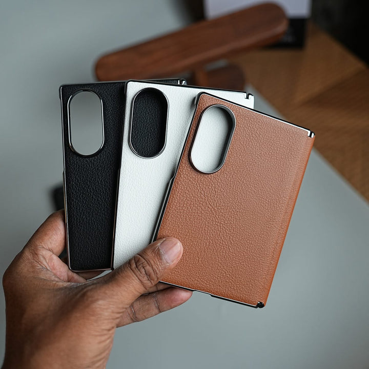 FRATO Z Fold 8 Series Premium Leather Texture Hinge Protection Case for Galaxy Z Fold 8 | Front Glass Cover