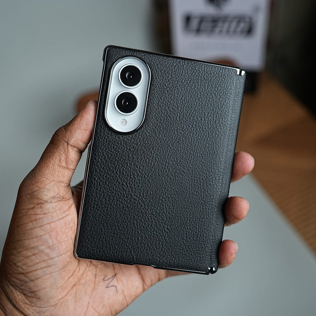 FRATO Z Fold 8 Series Premium Leather Texture Hinge Protection Case for Galaxy Z Fold 8 | Front Glass Cover