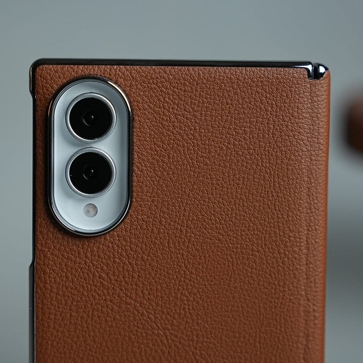 FRATO Z Fold 8 Series Premium Leather Texture Hinge Protection Case for Galaxy Z Fold 8 | Front Glass Cover