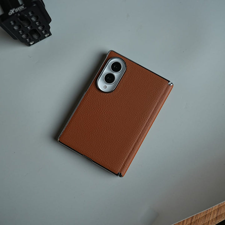 FRATO Z Fold 8 Series Premium Leather Texture Hinge Protection Case for Galaxy Z Fold 8 | Front Glass Cover