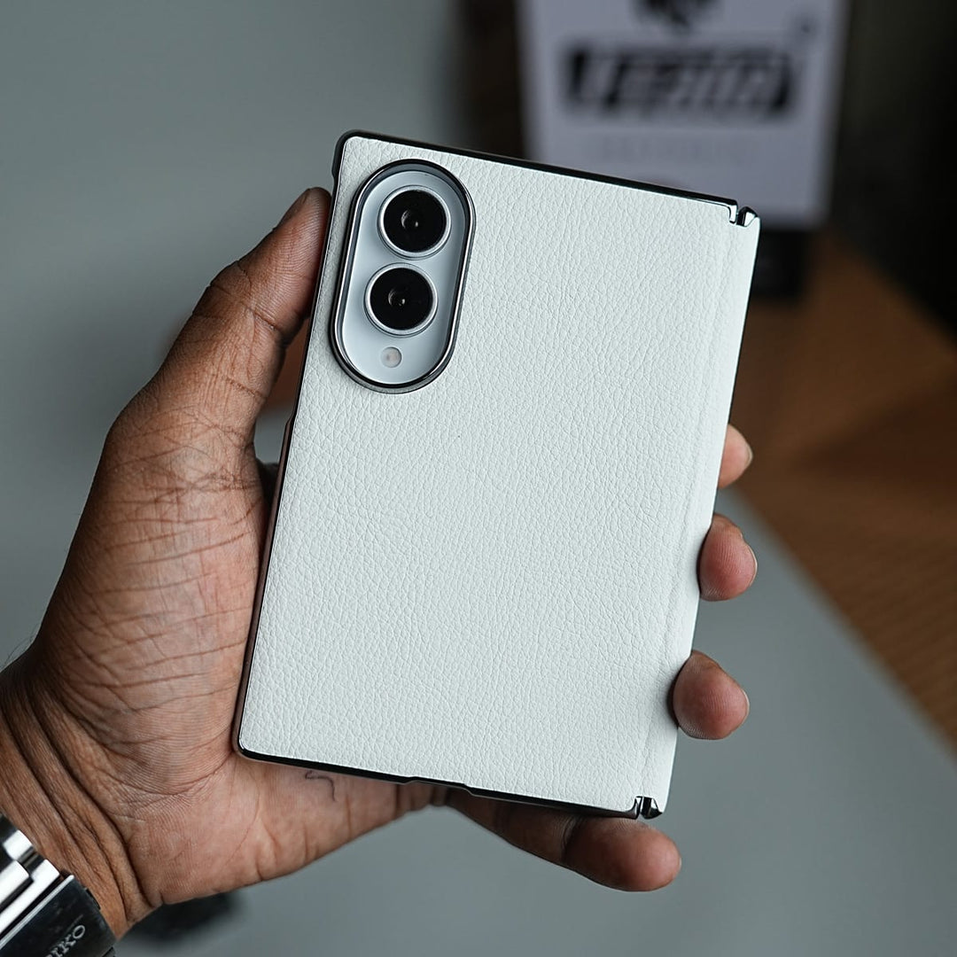 FRATO Z Fold 8 Series Premium Leather Texture Hinge Protection Case for Galaxy Z Fold 8 | Front Glass Cover