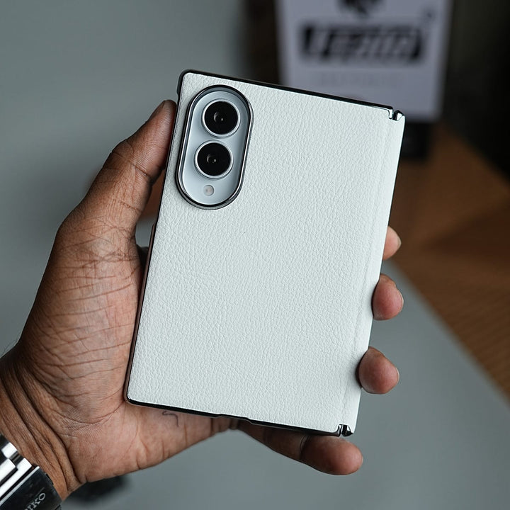 FRATO Z Fold 8 Series Premium Leather Texture Hinge Protection Case for Galaxy Z Fold 8 | Front Glass Cover