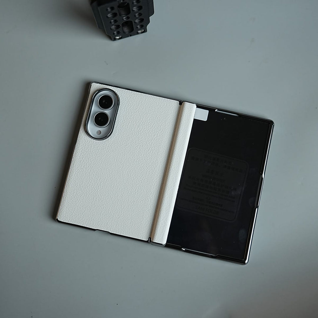 FRATO Z Fold 8 Series Premium Leather Texture Hinge Protection Case for Galaxy Z Fold 8 | Front Glass Cover