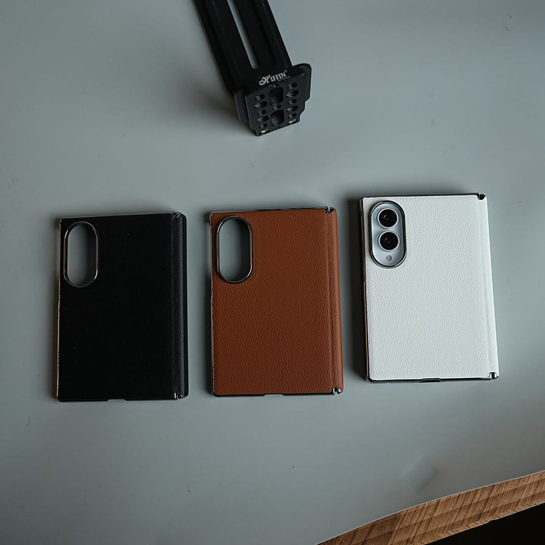 FRATO Z Fold 8 Series Premium Leather Texture Hinge Protection Case for Galaxy Z Fold 8 | Front Glass Cover