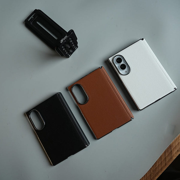 FRATO Z Fold 8 Series Premium Leather Texture Hinge Protection Case for Galaxy Z Fold 8 | Front Glass Cover