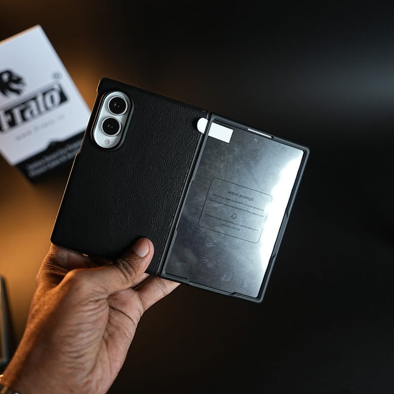 FRATO Z Fold 8 Series PU Leather Case with Front Glass for Samsung Galaxy Z Fold 8 | Full-Body Protective Cover