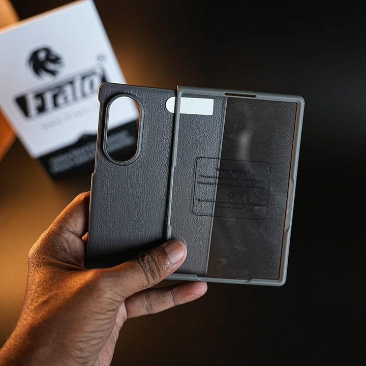 FRATO Z Fold 8 Series PU Leather Case with Front Glass for Samsung Galaxy Z Fold 8 | Full-Body Protective Cover