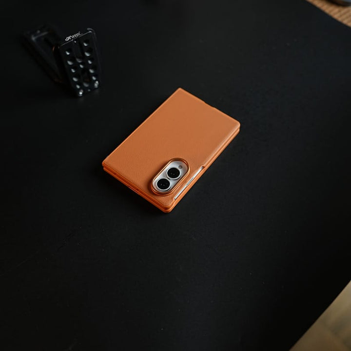 FRATO Z Fold 8 Series PU Leather Case with Front Glass for Samsung Galaxy Z Fold 8 | Full-Body Protective Cover