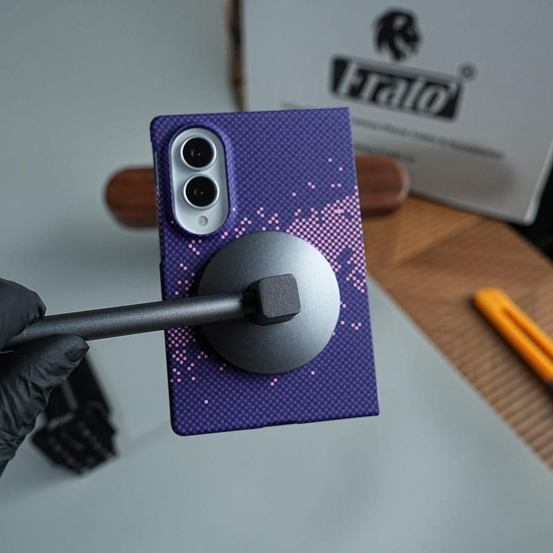 FRATO Z Fold 8 Series Purple Pixel Pattern Case Abstract Wave Design Case For Samsung Galaxy Z Fold 8