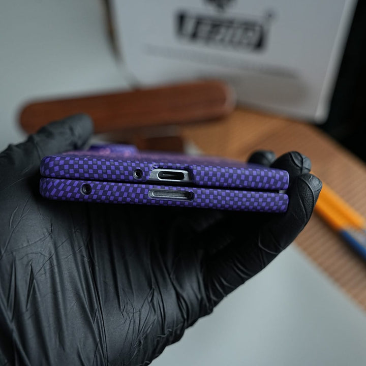 FRATO Z Fold 8 Series Purple Pixel Pattern Case Abstract Wave Design Case For Samsung Galaxy Z Fold 8