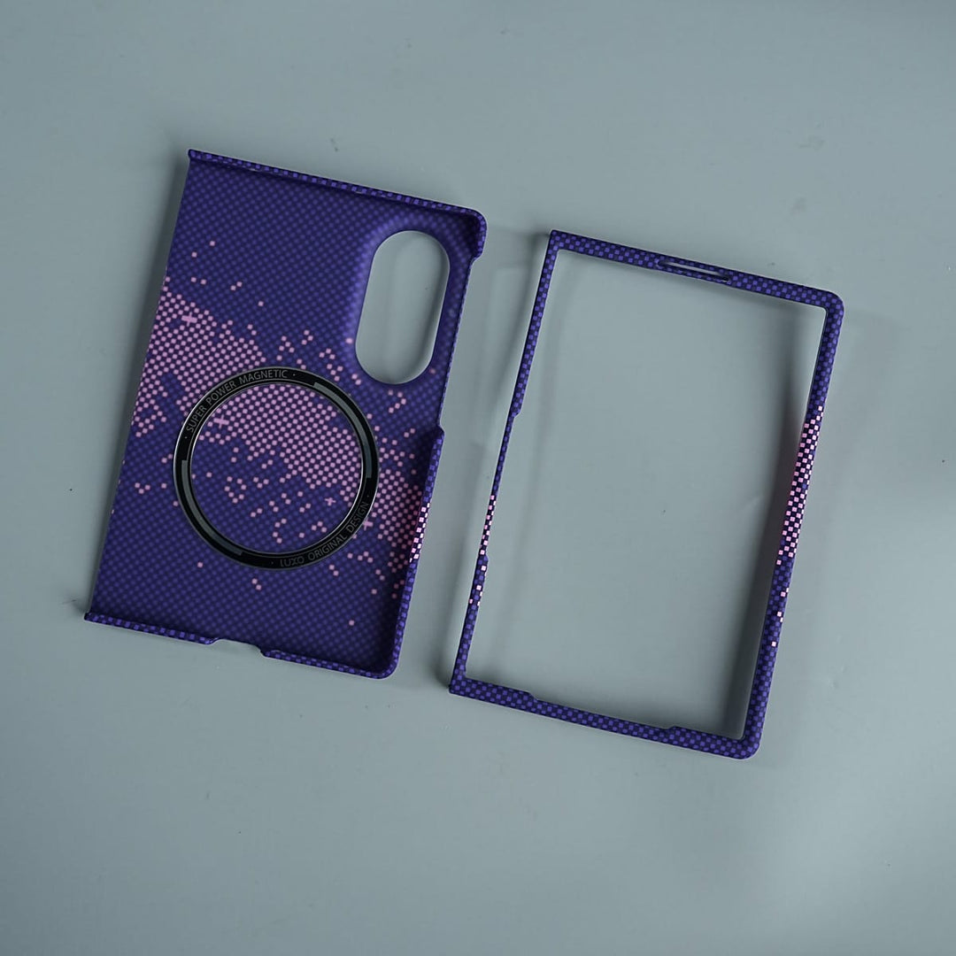 FRATO Z Fold 8 Series Purple Pixel Pattern Case Abstract Wave Design Case For Samsung Galaxy Z Fold 8